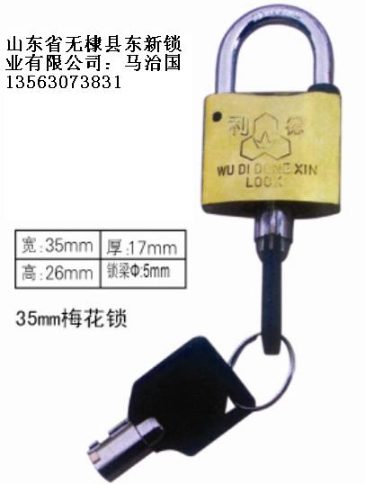 35mm梅花表箱掛鎖,一把鑰匙通用掛鎖,一把鑰匙開多把鎖,銅掛鎖